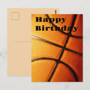 Cartão Postal Grande Basquete Laranja com Espinhas, Aniversário