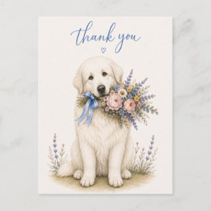 Cartão Postal Grande Bouquet de Flores dos Pirenéus Obrigado