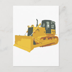 Cartão Postal Grande Bulldozer de Construção em Caminhos