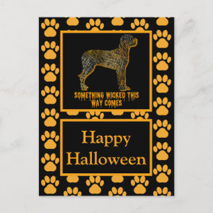 Cartão Postal Grande Cachorro Silhoueen Feliz Halloween