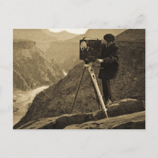 Cartão Postal Grande Câmera de Filme Fotografador do Grand Canyo