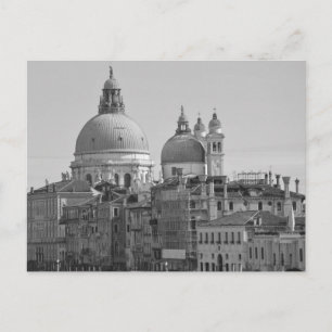 Cartão Postal Grande Canal Branco Negro Venice Itália Viagem