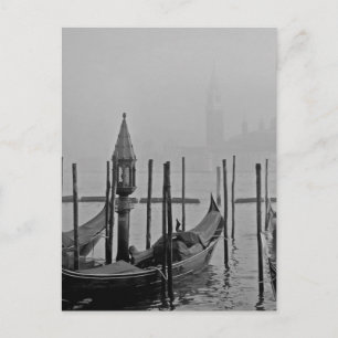 Cartão Postal Grande Canal Branco Negro Venice Itália Viagem