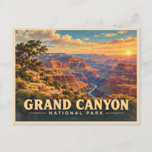 Cartão Postal Grande Cena de Viagem Antiga do Canyon