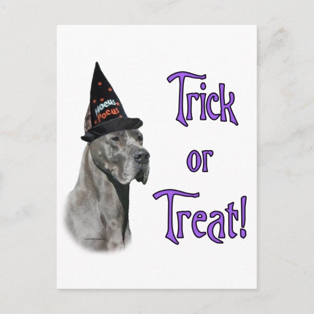 Cartão Postal Grande Dane (azul) (Frente)