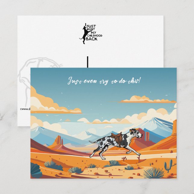 Cartão Postal grande danês ou cavalo  (Frente/Verso)