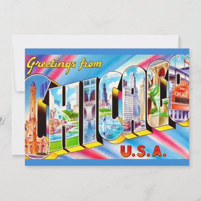 Cartão postal grande de Chicago 5x7 (Frente)