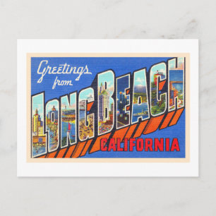 Cartão postal grande de Long Beach Califórnia CA