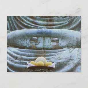 Cartão Postal Grande detalhe do Buda, templo Kotokuji, Kamakura,