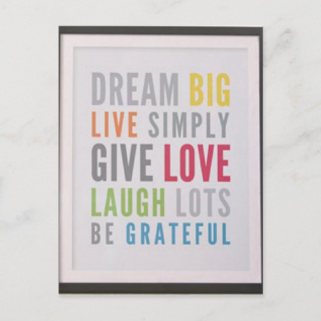 Cartão postal grande Dream Mantenha contato (Frente)