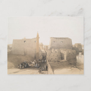 Cartão Postal Grande entrada para o Templo Luxor, Egito
