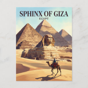 Cartão Postal Grande Esfinge de Gizé Egito