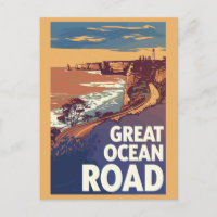 Grande Estrada Oceânica Arte Vintage Viagem