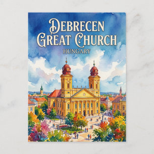 Cartão Postal Grande Igreja Reformada, Debrecen Hungria