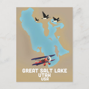 Cartão Postal Grande Lago Salgado, pôster de viagem de Utah