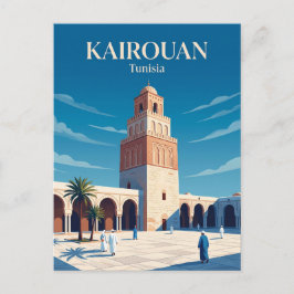 Cartão Postal Grande Mesquita de Cairuão Tunísia