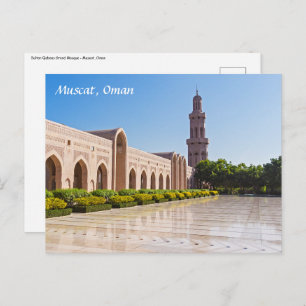 Cartão Postal Grande Mesquita de Sultan Qaboos em Muscat, Omã