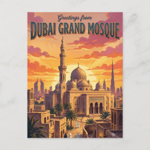 Cartão Postal Grande Mesquita Emirados Árabes Unidos