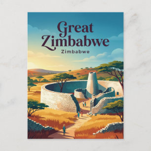 Cartão Postal Grande Monumento Nacional do Zimbábue Zimbábue