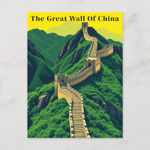 Cartão Postal Grande Muralha da China Viagem Vintage
