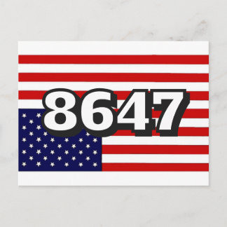 Cartão Postal Grande Número Bandeira Americana