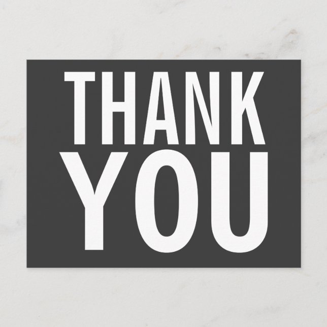 Cartão Postal Grande Obrigado - Cartão-postal preto e branco (Frente)