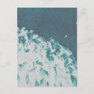 Cartão Postal Grande Oceano Azul Ondas Aéreas de Praia Fotografi