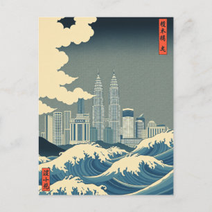 Cartão Postal Grande Onda de Kuala Lumpur Skyline da Malásia