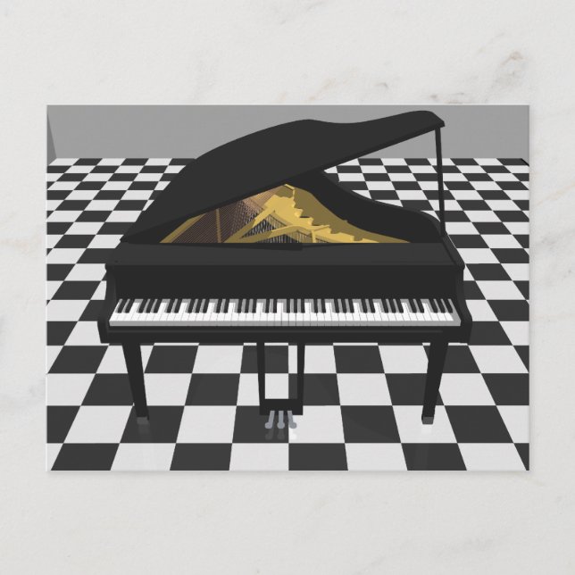 Cartão Postal Grande Piano e Azulejo: Modelo 3D: (Frente)