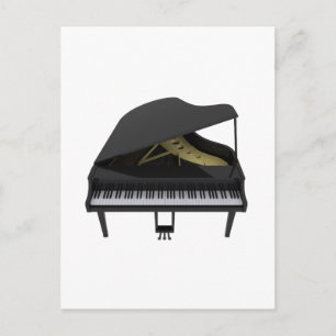 Cartão Postal Grande Piano Negro: Modelo 3D: