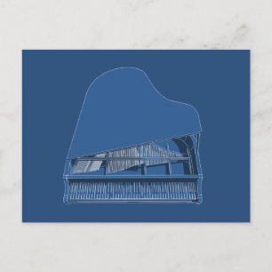 Cartão Postal Grande Piano: Pintura Blueprint: