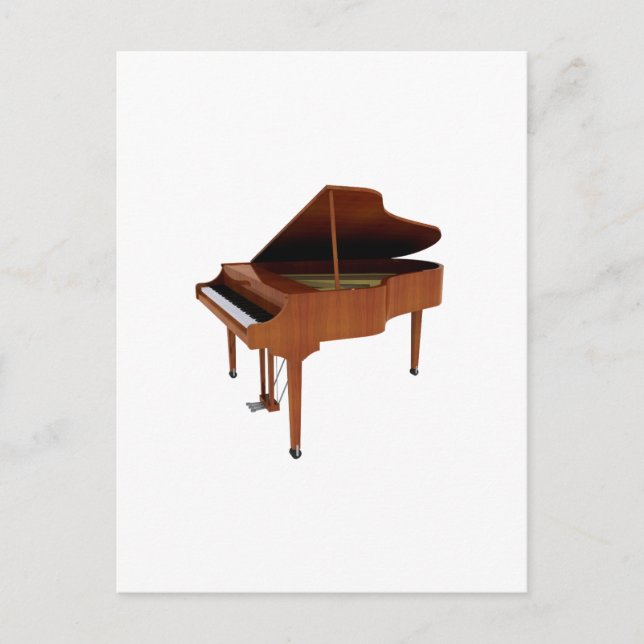 Cartão Postal Grande Piano: Término da madeira: Modelo 3D: (Frente)
