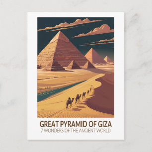 Cartão Postal Grande Pirâmide de Gizé Sete Maravilhas do Mundo