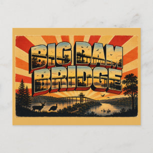Cartão Postal Grande Ponte da Barragem Vale do Rio Arkansas Arte