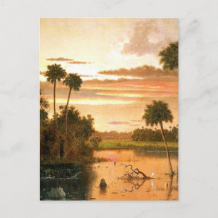 Cartão Postal Grande Pôr do Sol da Flórida, pintura de arte fina