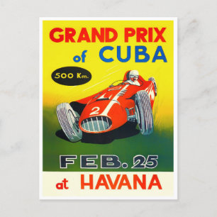 Cartão Postal Grande Prêmio de Havana Cuba de 1958