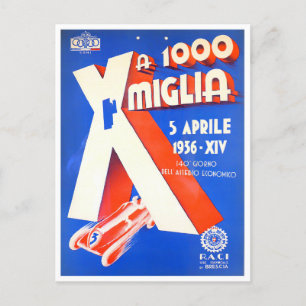 Cartão Postal Grande Prêmio de Itália de 1956 a 1000 milhas
