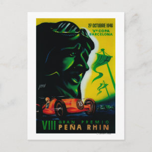 Cartão Postal Grande Prêmio Pena Rhin Cartaz AntigoEuropa