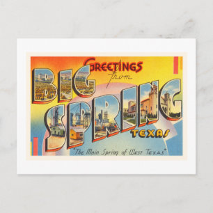 Cartão Postal Grande Primavera Texas TX Antiga Viagens vintage S
