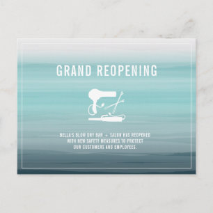 Cartão Postal Grande Reabrindo Salon Hair Stylist Aqua