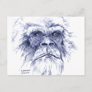 Cartão Postal Grande Sasquatch Azul