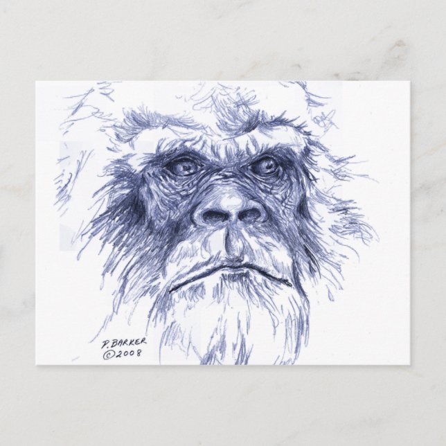 Cartão Postal Grande Sasquatch Azul (Frente)