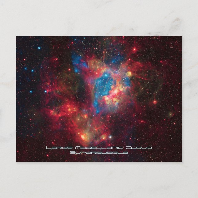 Cartão Postal Grande Superbolha de Nuvem Maglínica na Nebulosa N (Frente)