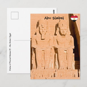 Cartão Postal Grande Templo de Abu Simbel - Ramsés II - Egito