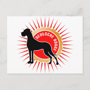 Cartão Postal Grandes dinamarqueses em preto, vermelho, ouro