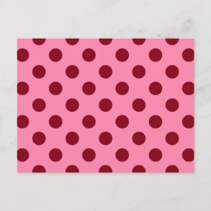 Cartão Postal Grandes pontos retrorreflectores - Burgundy a rosa