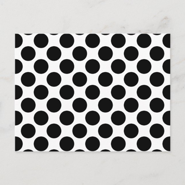 Cartão Postal Grandes pontos retrorreflectores - preto e branco (Frente)