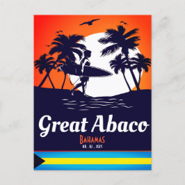 Cartão Postal Grandes Suvenires Vintage da Ilha Abaco nas Bahama
