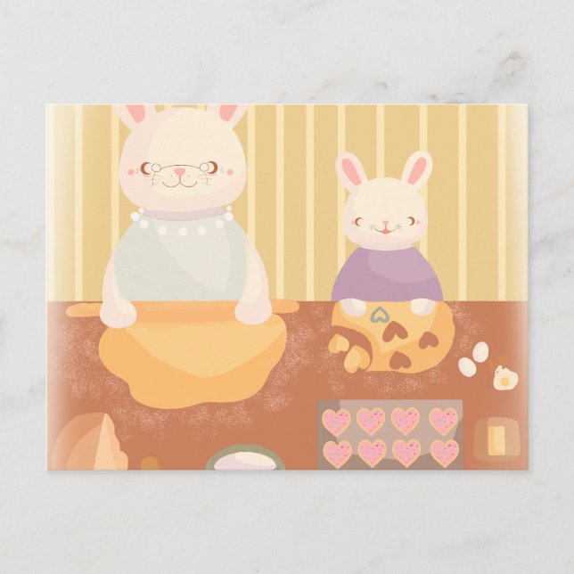 Cartão Postal Grandma Baking Cookies (Frente)