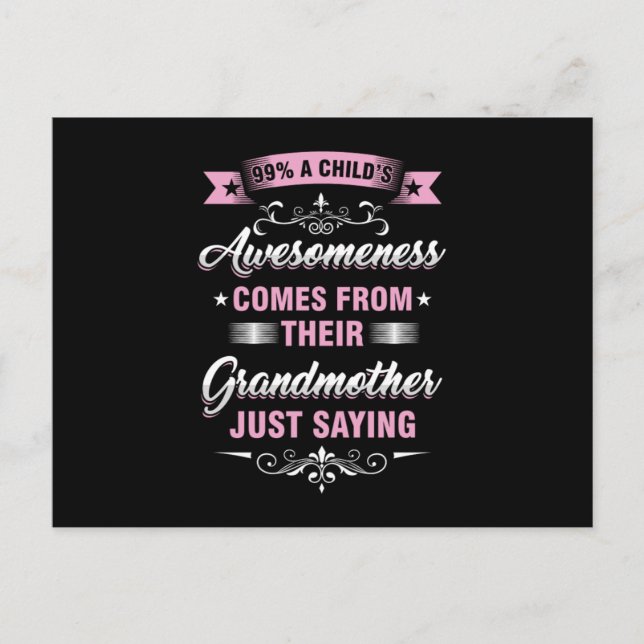 Cartão Postal Grandma Nana Granny Funny Grandmom Family Gift 99  (Frente)
